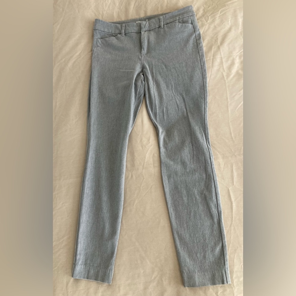 Old Navy Pixie mid rise grey heather slim pants chinos
